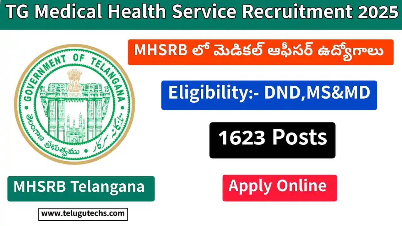 MHSRB Telangana Civil Assistant Surgeon Recruitment 2025 – Apply for 1623 Posts