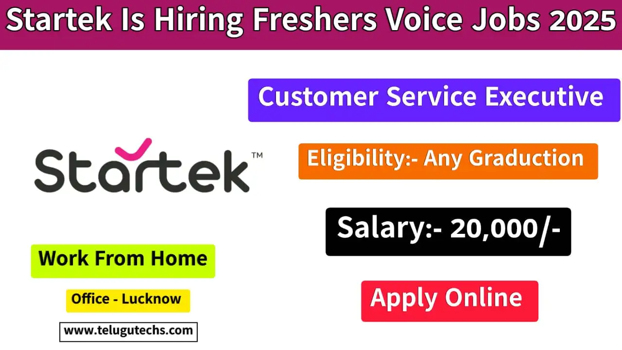 Startek Voice Jobs 2025 – Apply for Work From Home Roles in Lucknow