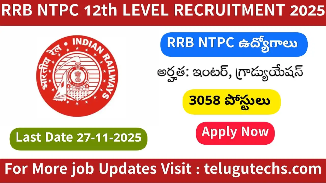 RRB NTPC 12th Level Recruitment 2025 - Apply for Clerk & Typist Posts | ₹19,900+