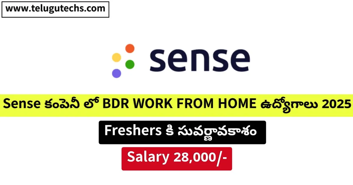 Sense Work from Home Jobs 2025 - Apply for BDR Role | Remote Hybrid Job ₹3.4 LPA