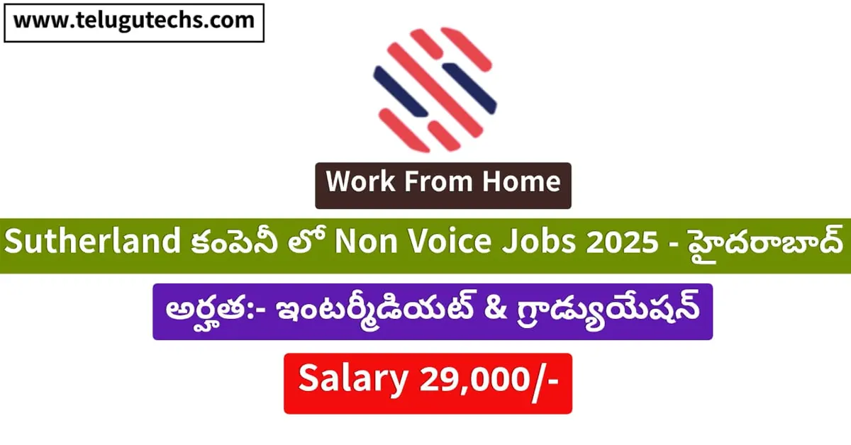 Sutherland International Non-Voice Jobs 2025 - Hybrid Work from Home BPO Roles in Hyderabad