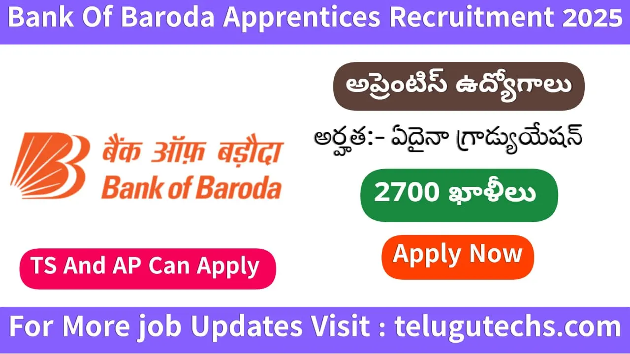 Bank of Baroda Apprentices Recruitment 2025 - Apply for 2700 Posts | ₹15K Stipend