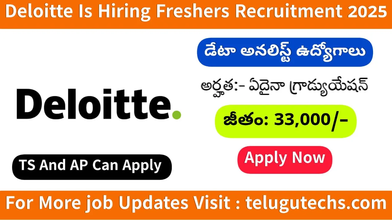Deloitte Freshers Recruitment 2025 - Apply for Data Analyst Role | ₹4–6 LPA | Hyderabad