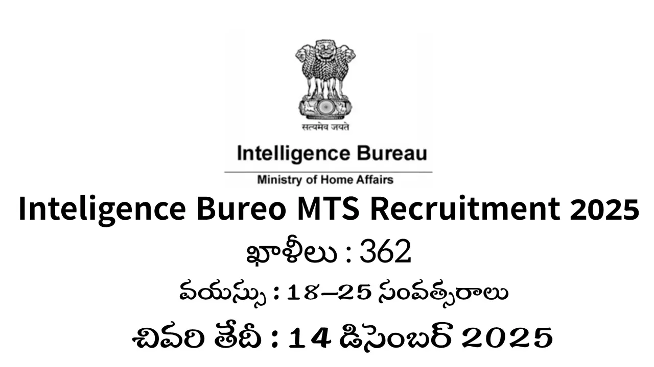 Intelligence Bureau MTS Recruitment 2025 - Apply for 362 General Staff Posts | mha.gov.in
