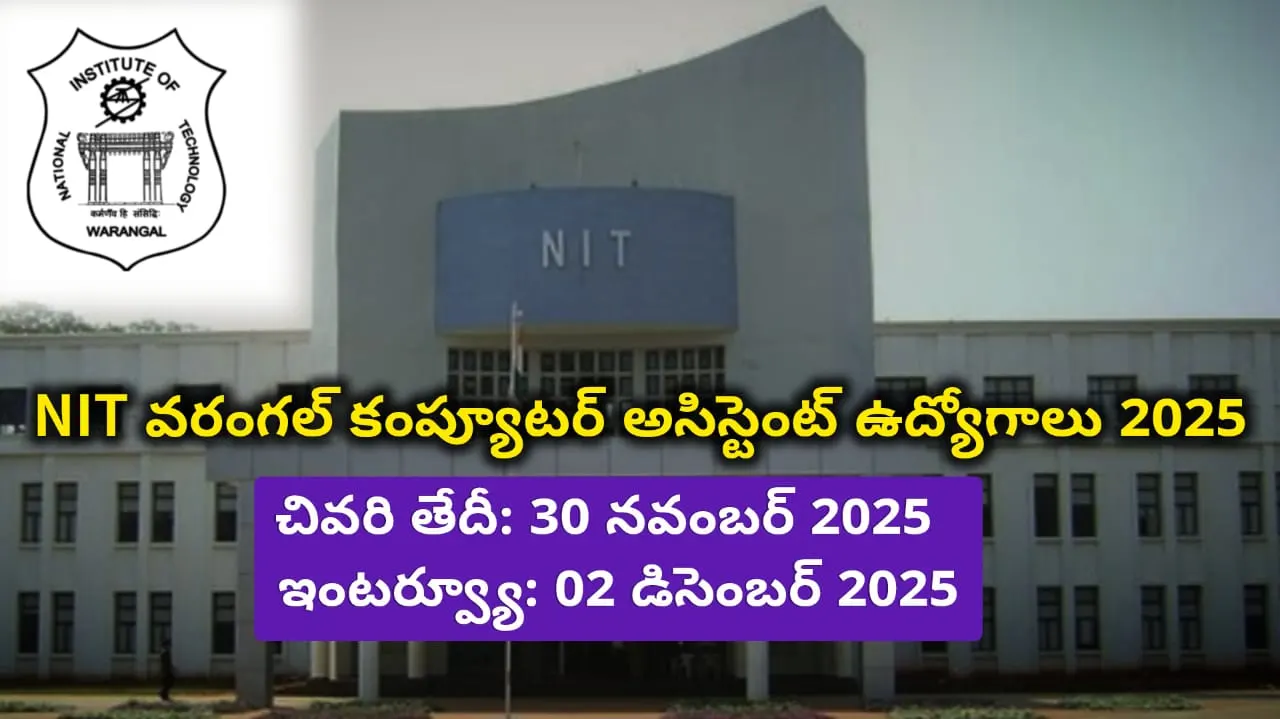 NIT Warangal Recruitment 2025 - Apply for ₹30K/month Post | Email Application