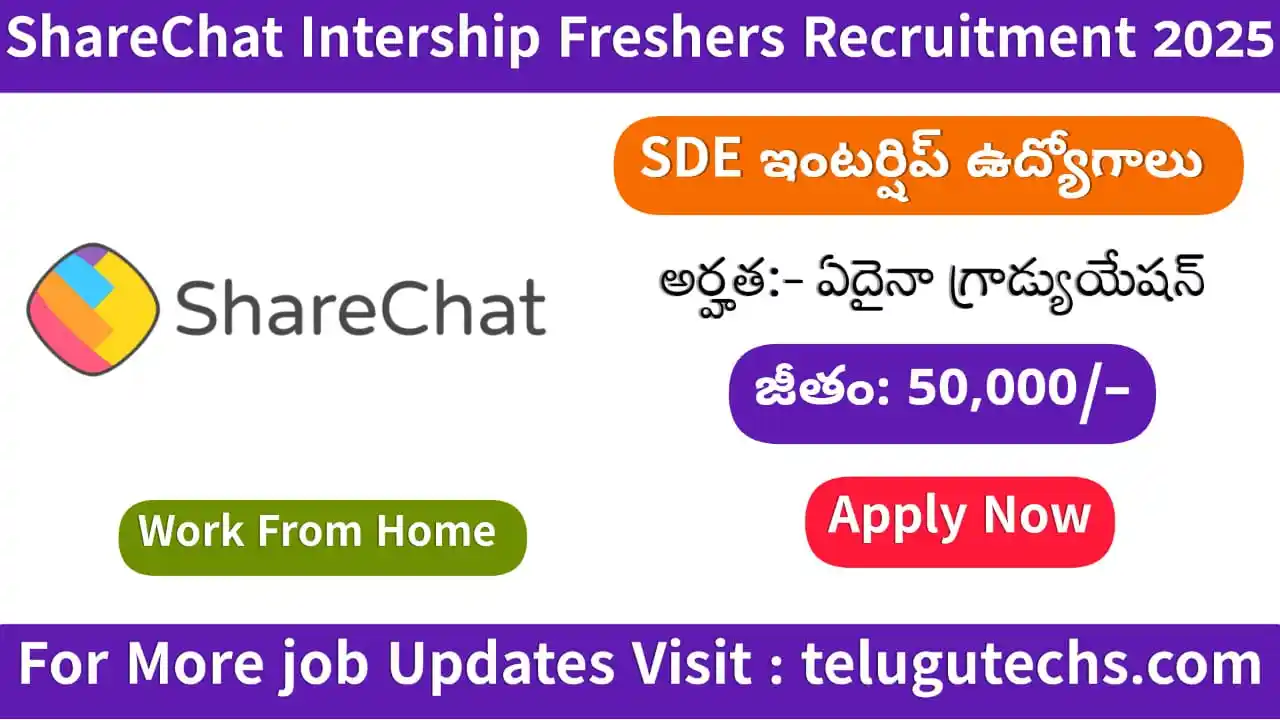 ShareChat Internship Jobs 2025 - Apply for SDE Intern Role | ₹50K Stipend | Hybrid Work