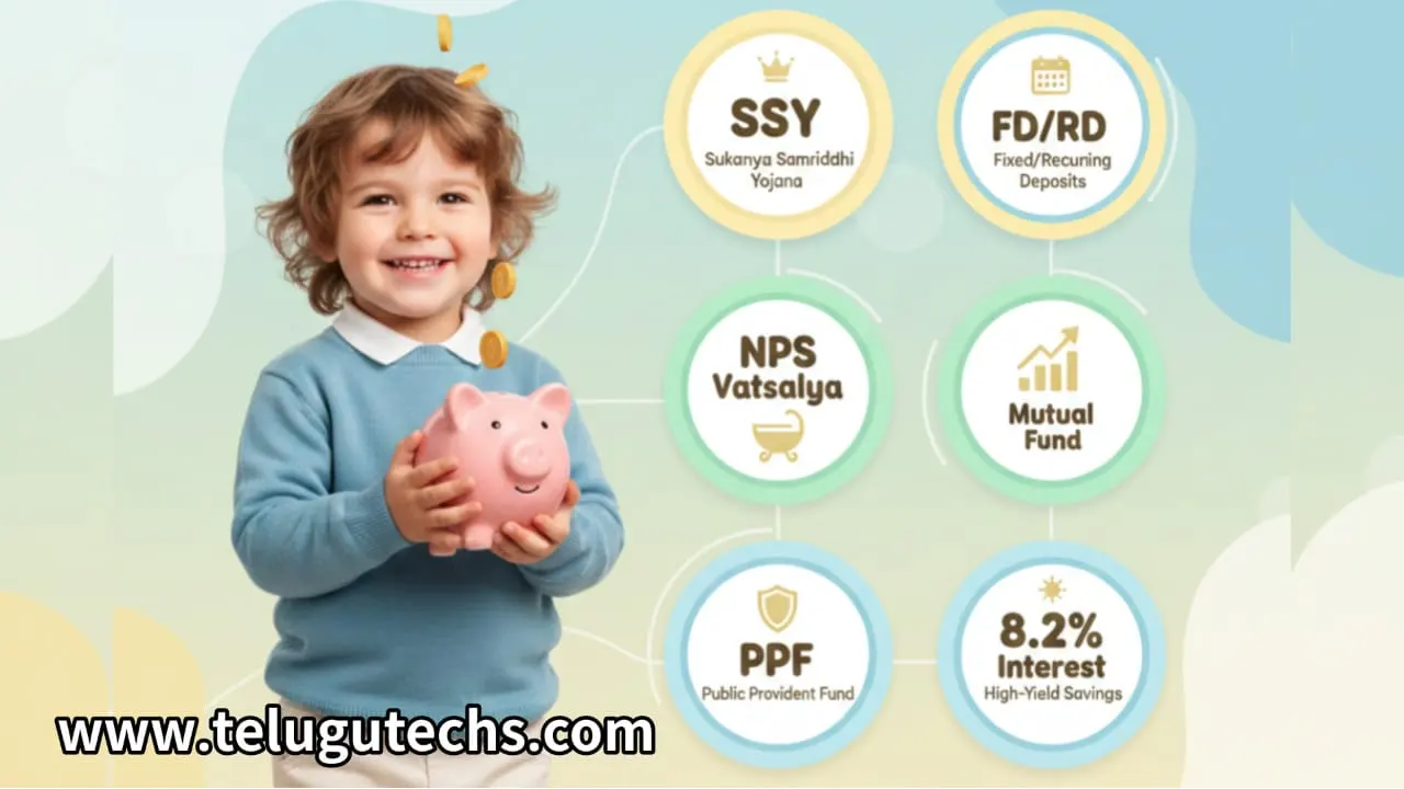 Top 6 Schemes for Children 2025 - Best investment plans for kids: SSY, NPS Vatsalya, PPF, FD, RD & Mutual Funds.