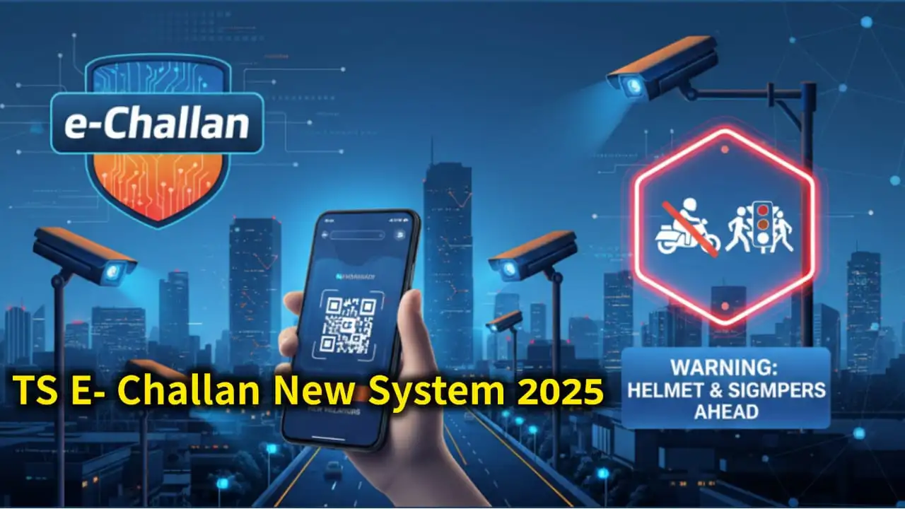 TS E Challan System 2025 - AI-powered cameras enforce traffic rules across Telangana. Pay fines online, check violations, avoid license suspension.